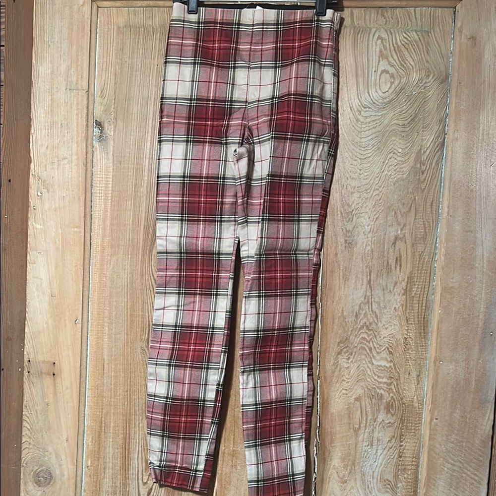H&M Red Plaid Skinny Pants